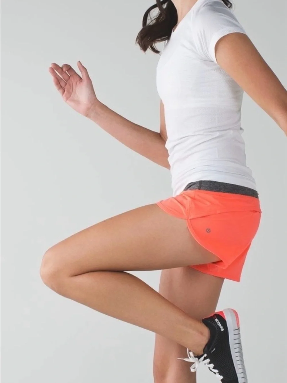 Lululemon |‎ Speed Shorts | Grapefruit/Heathered grey | Size 4